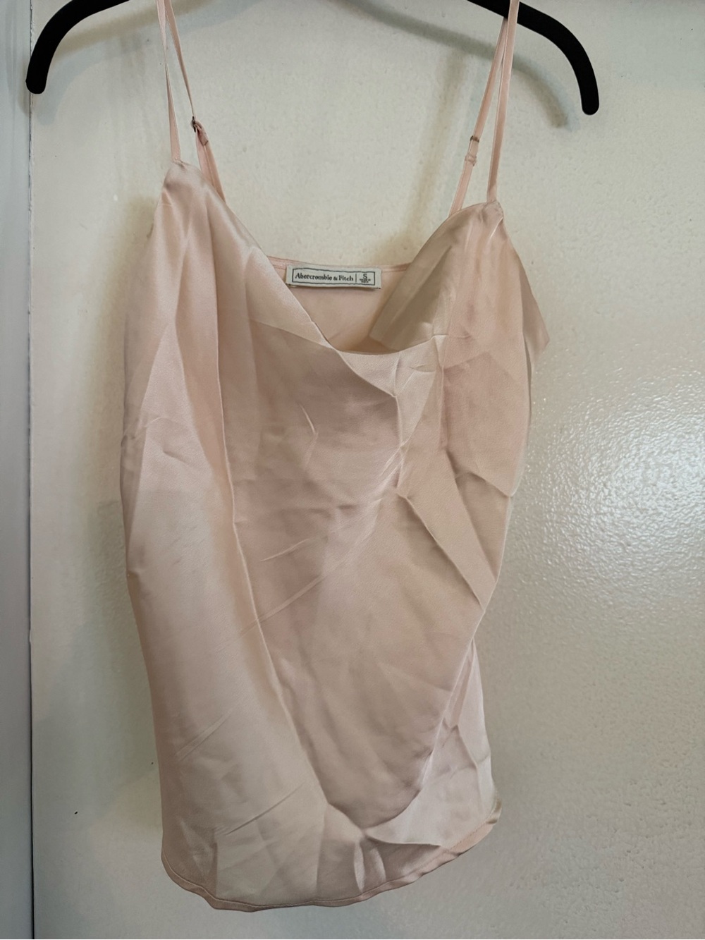 Abercrombie & Fitch Pale Blush Satin Cowl Camisole